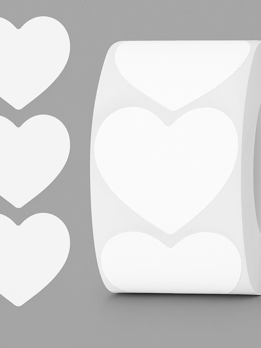 Heart Stickers - 500 Pcs 1'' White Valentines Stickers